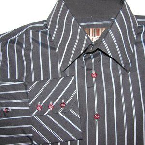 Roar Long Sleeve Black Striped Mens XL